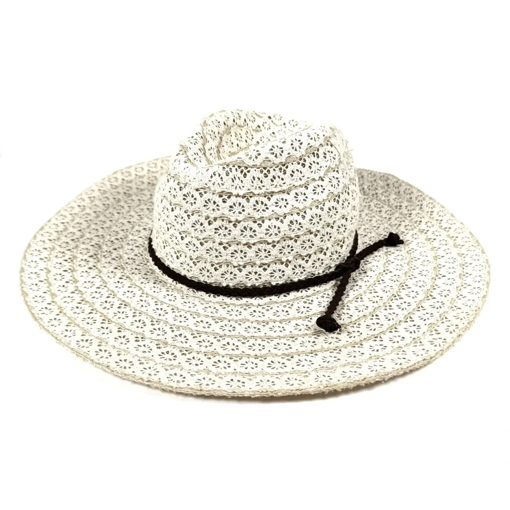 Free People Wide Brim Lace Hat | Packable Summer Sun Hat - Picture 4 of 7